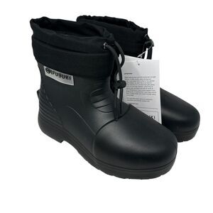 Fubuki Black Niseko 3.0 Low Waterproof Wool Lined Winter Boots Drawstring 39 NWT